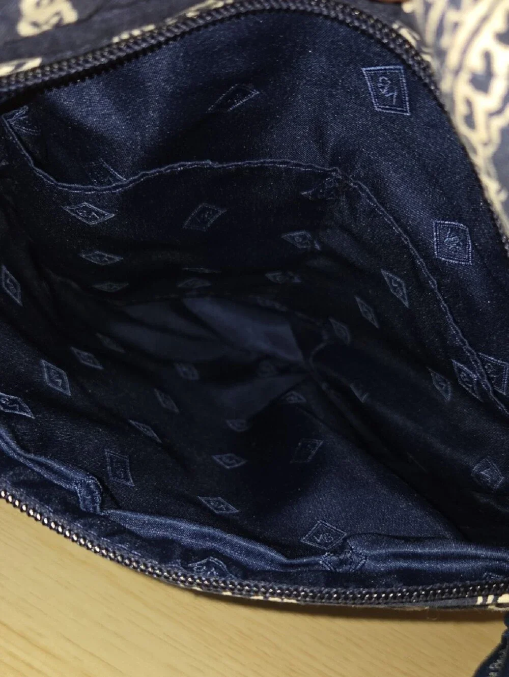 Vera Bradley Navy and White Paisley Quilted Crossbody